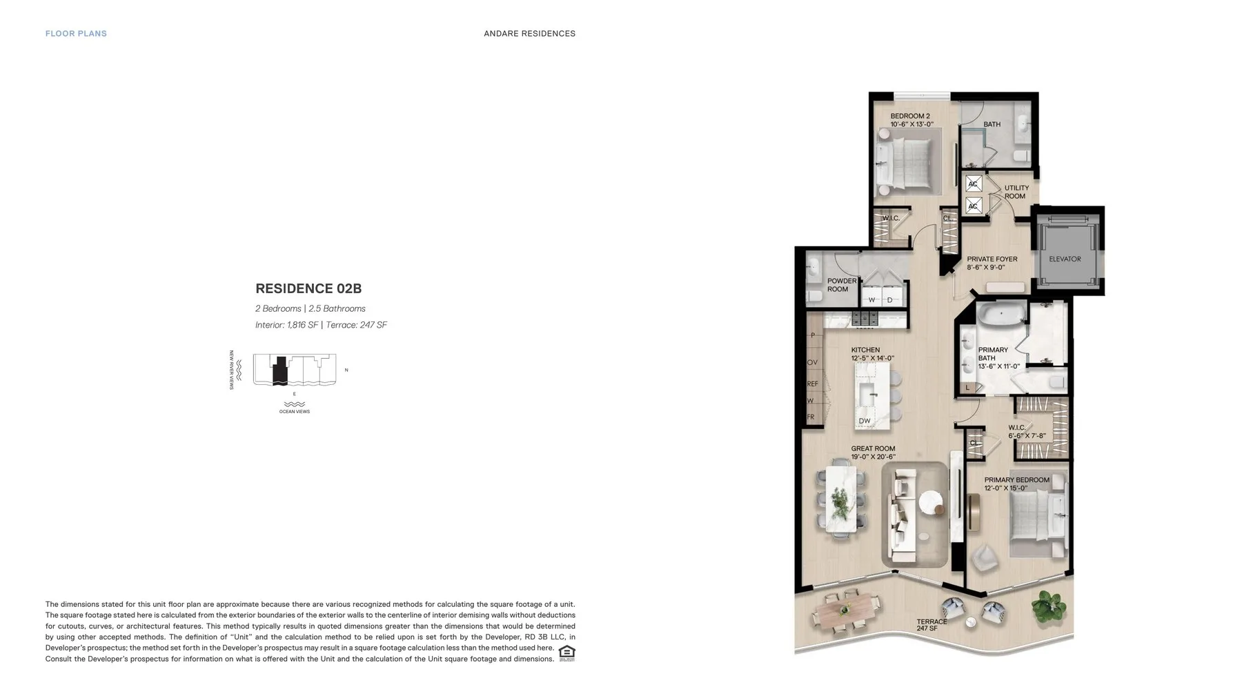 Residence 02B — 2 Bed, 1,816 SF