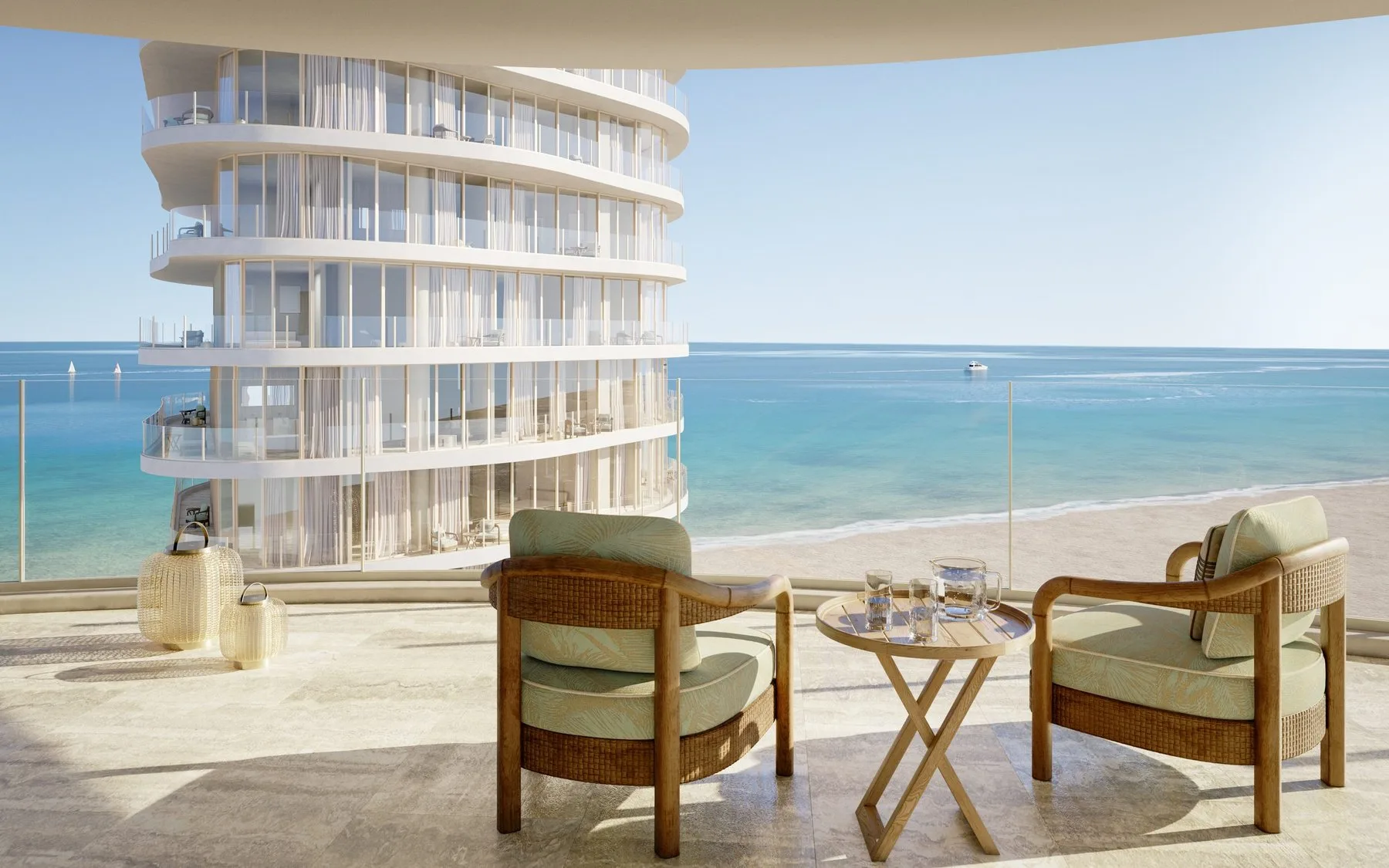 Armani/Casa Residences — terrace beach view