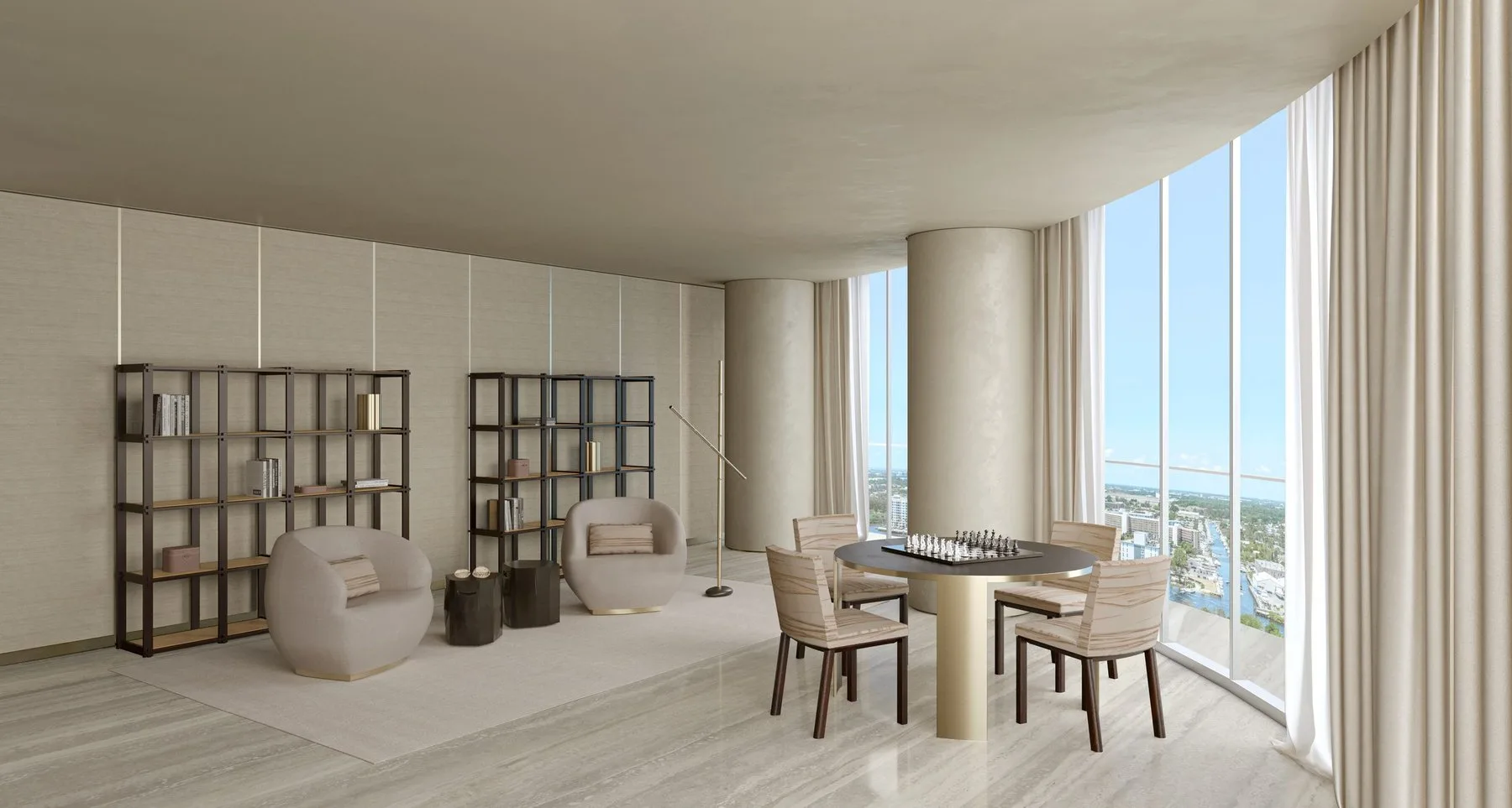 Armani/Casa Residences — game room and social lounge