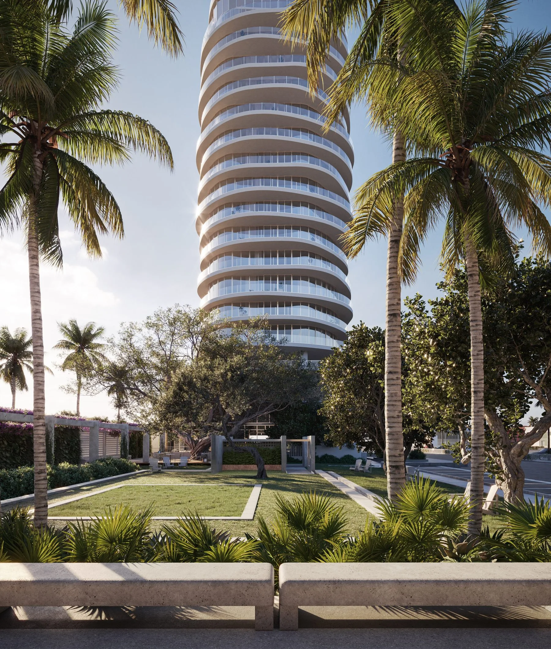 Armani/Casa Residences — park pathway and gardens