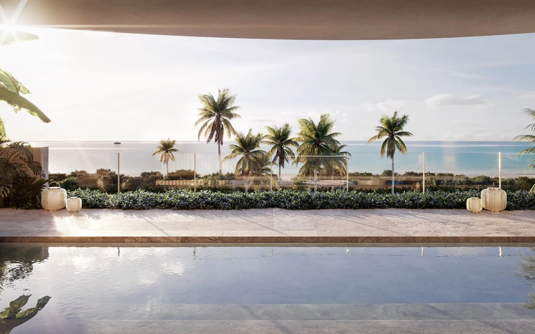 Armani/Casa Residences — sunset pool deck