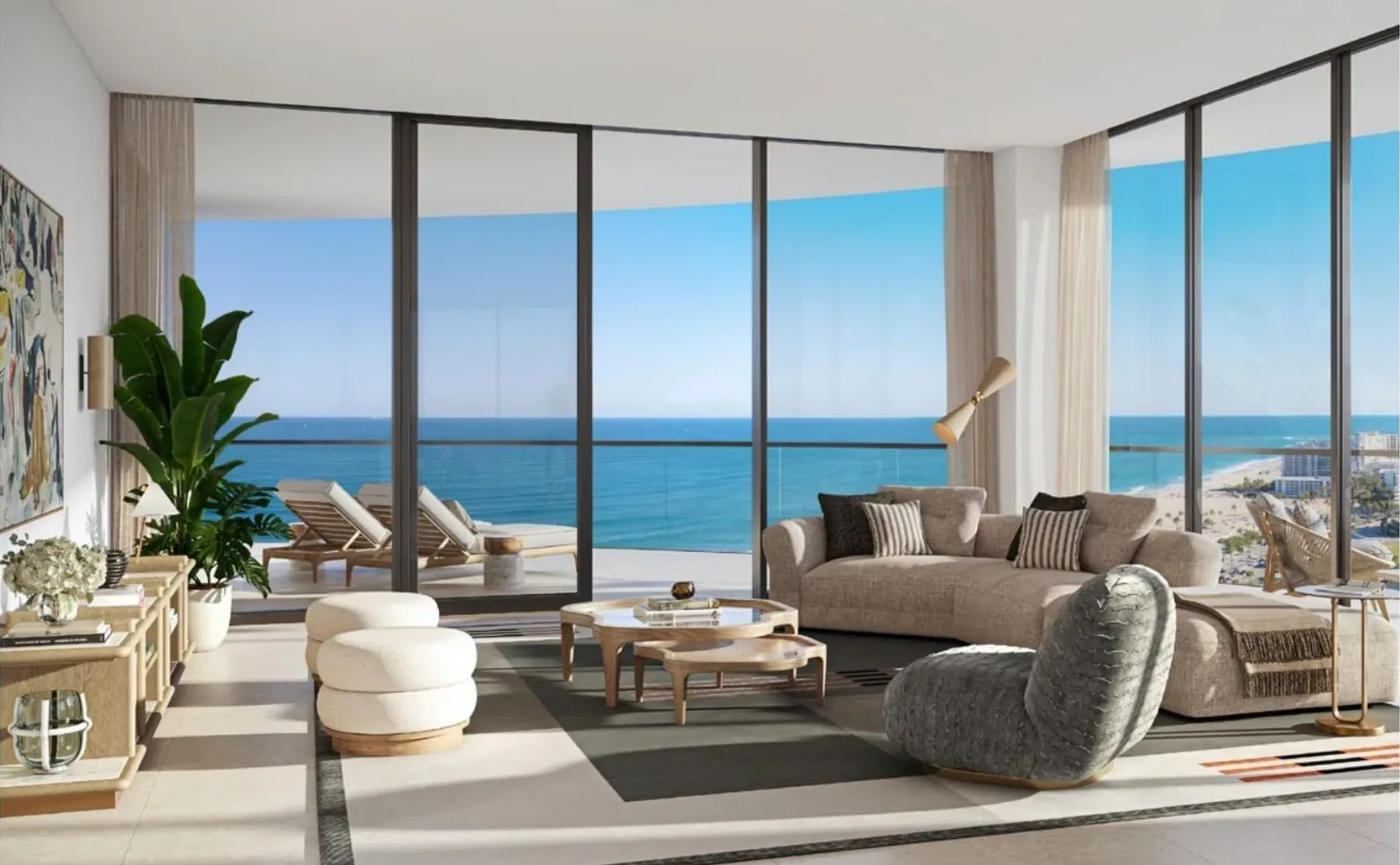 St. Regis Bahia Mar — Resort living room with marina views