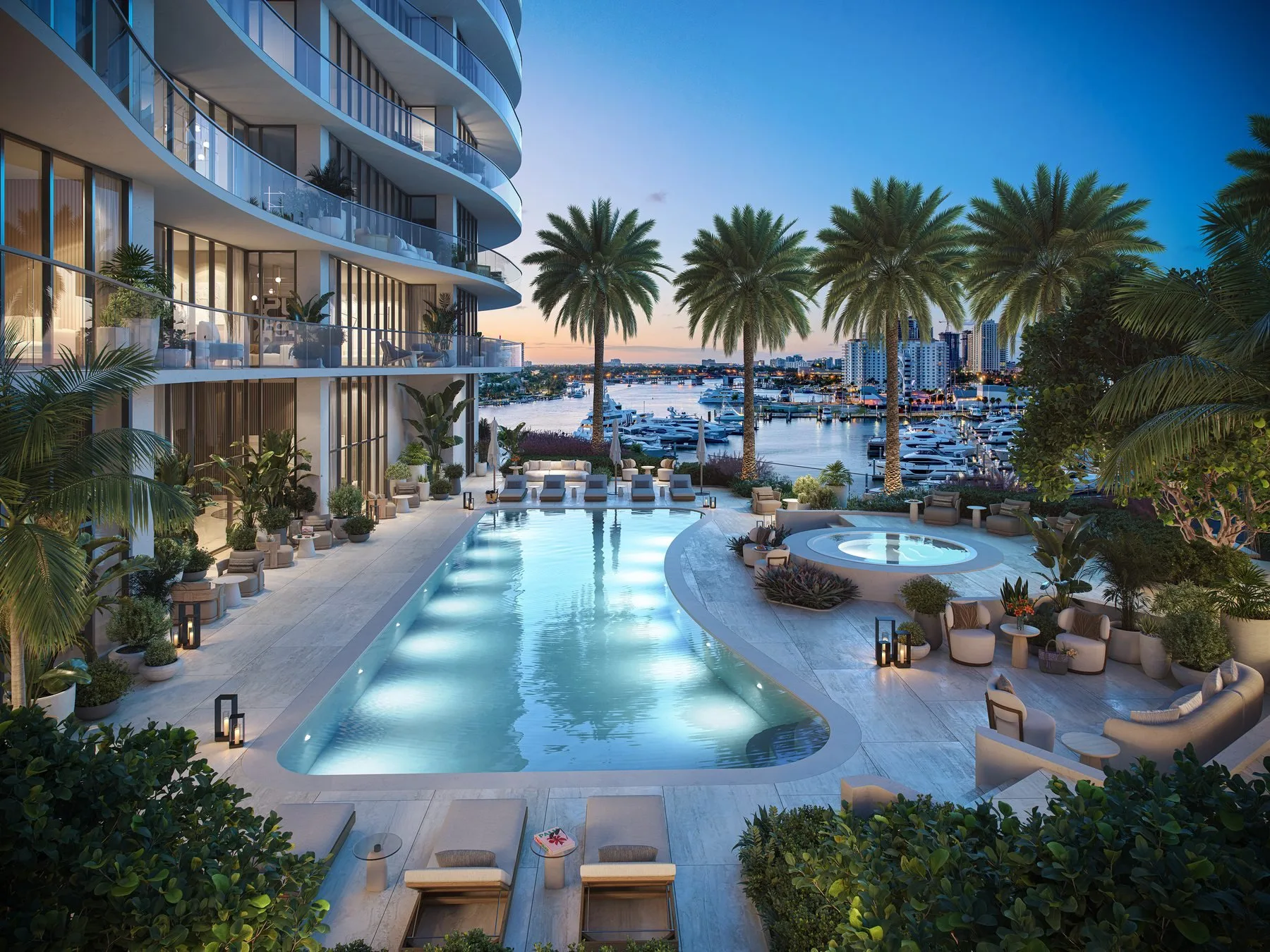 St. Regis Bahia Mar — Pool deck evening ambiance