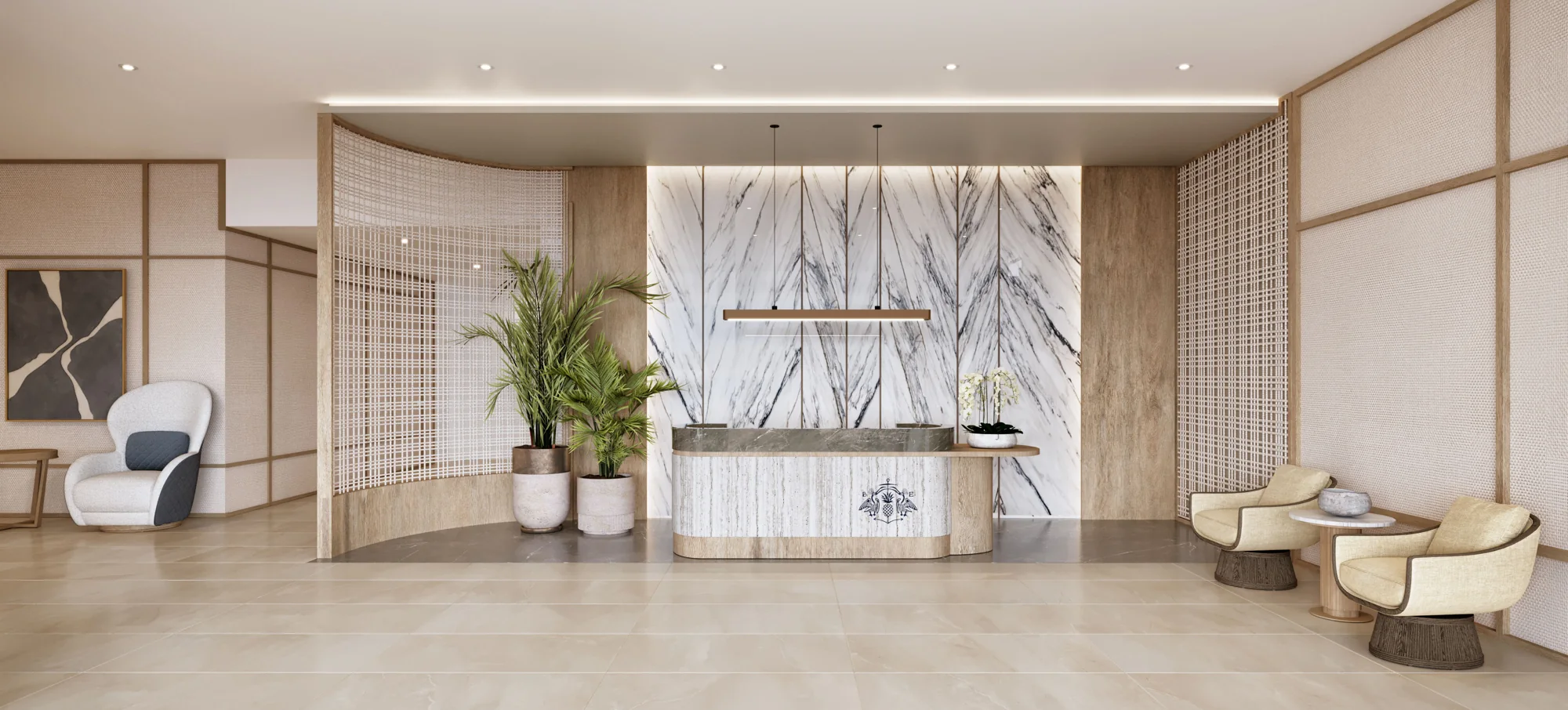 Bungalow East — Entry lobby and reception
