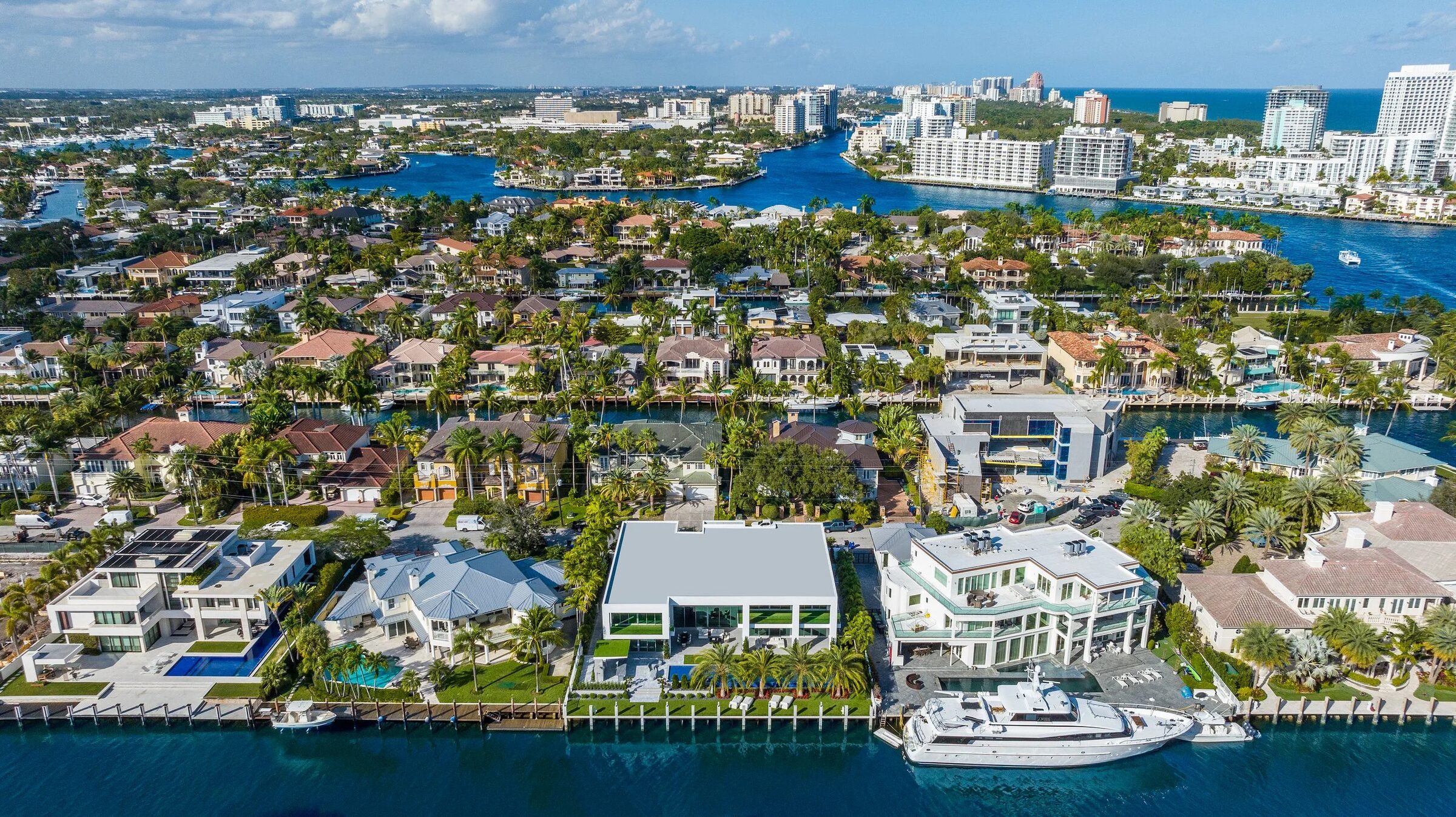Las Olas Isles waterfront estate with dock and ocean access
