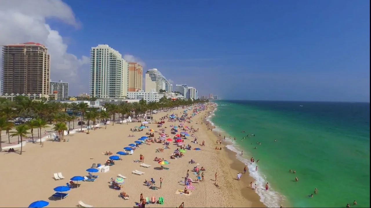 Fort Lauderdale beachfront aerial view near Las Olas