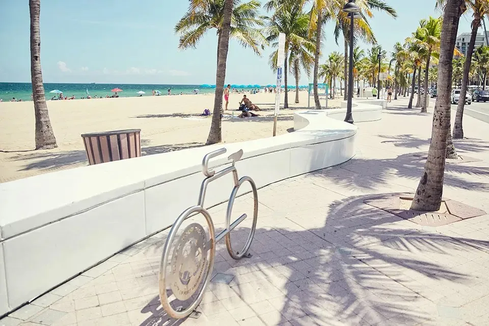 Fort Lauderdale Beach promenade and boardwalk stretching along the coast