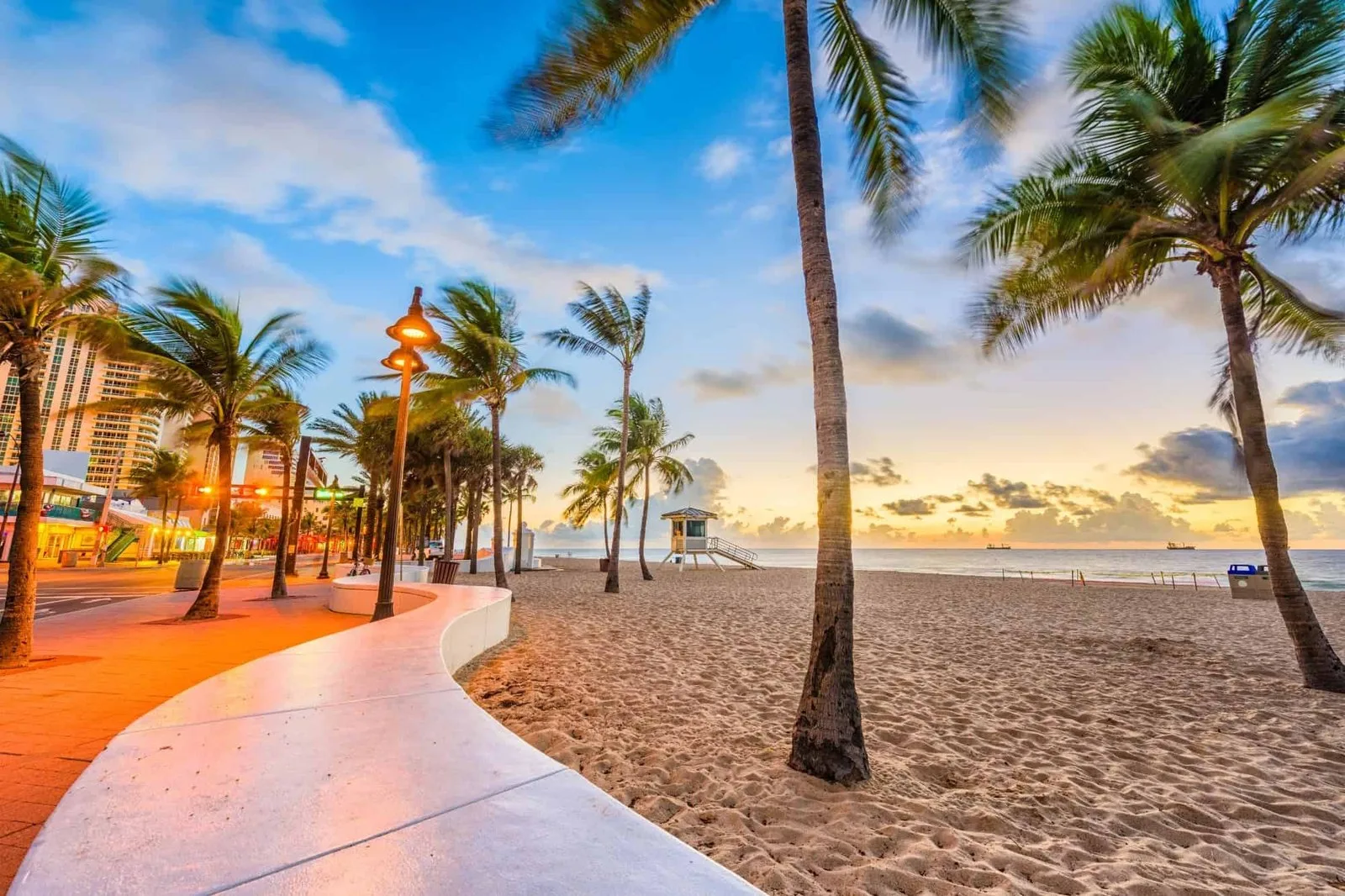 Sunset over Las Olas Beach