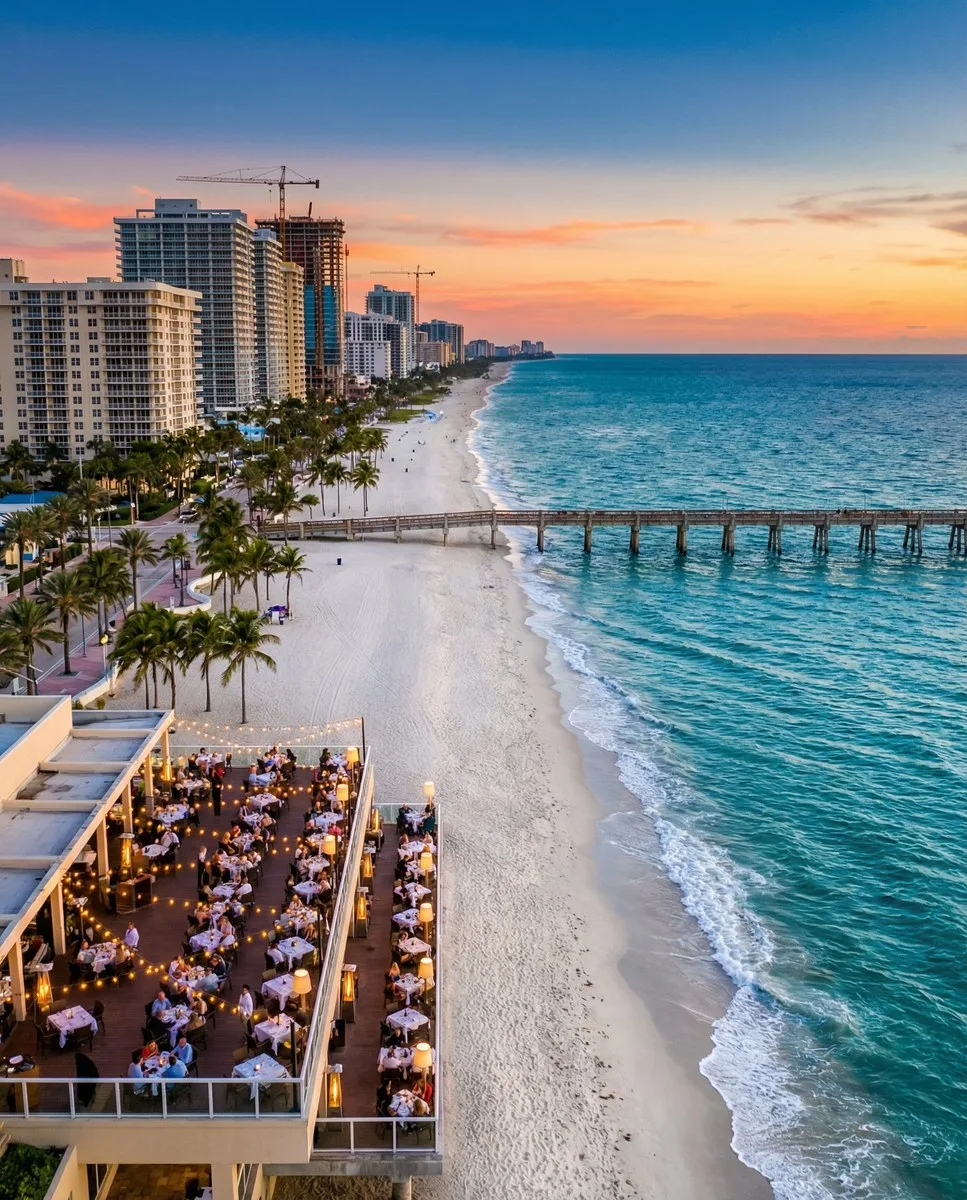 Pompano Beach Fisher Family Pier from the air