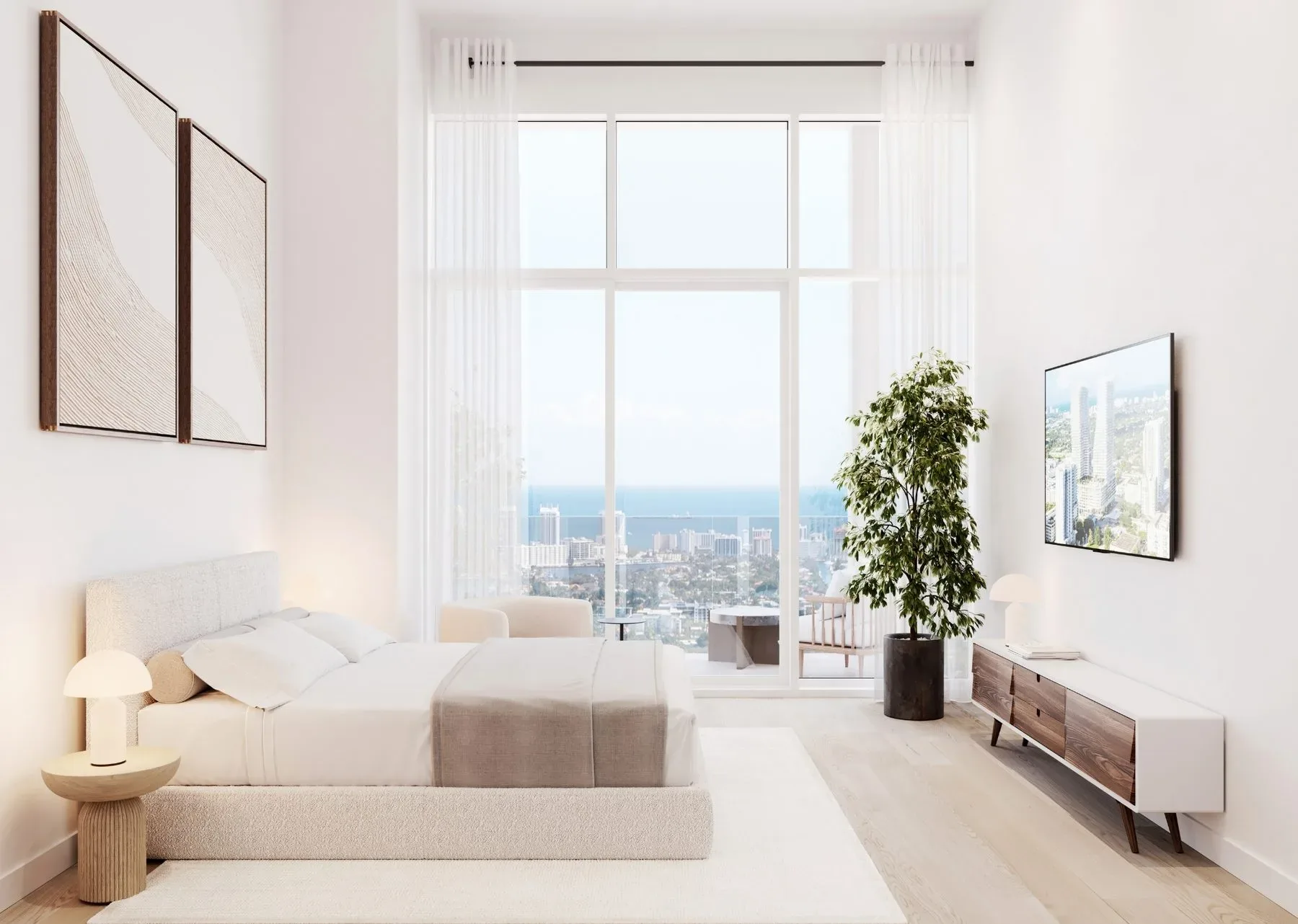 Ombelle Bedroom with Floor-to-Ceiling Windows & Ocean Views