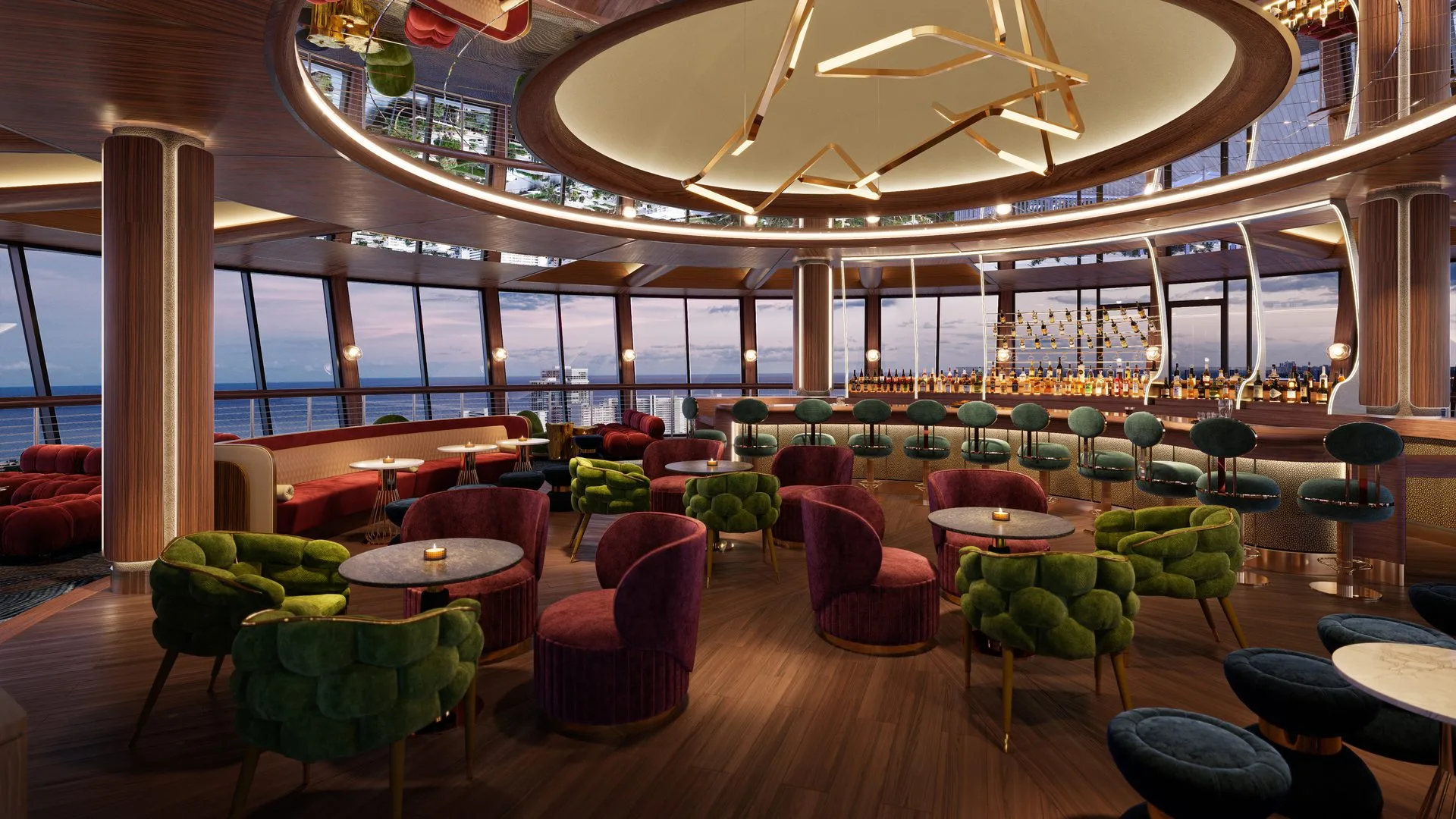 Pier Top rotating rooftop bar