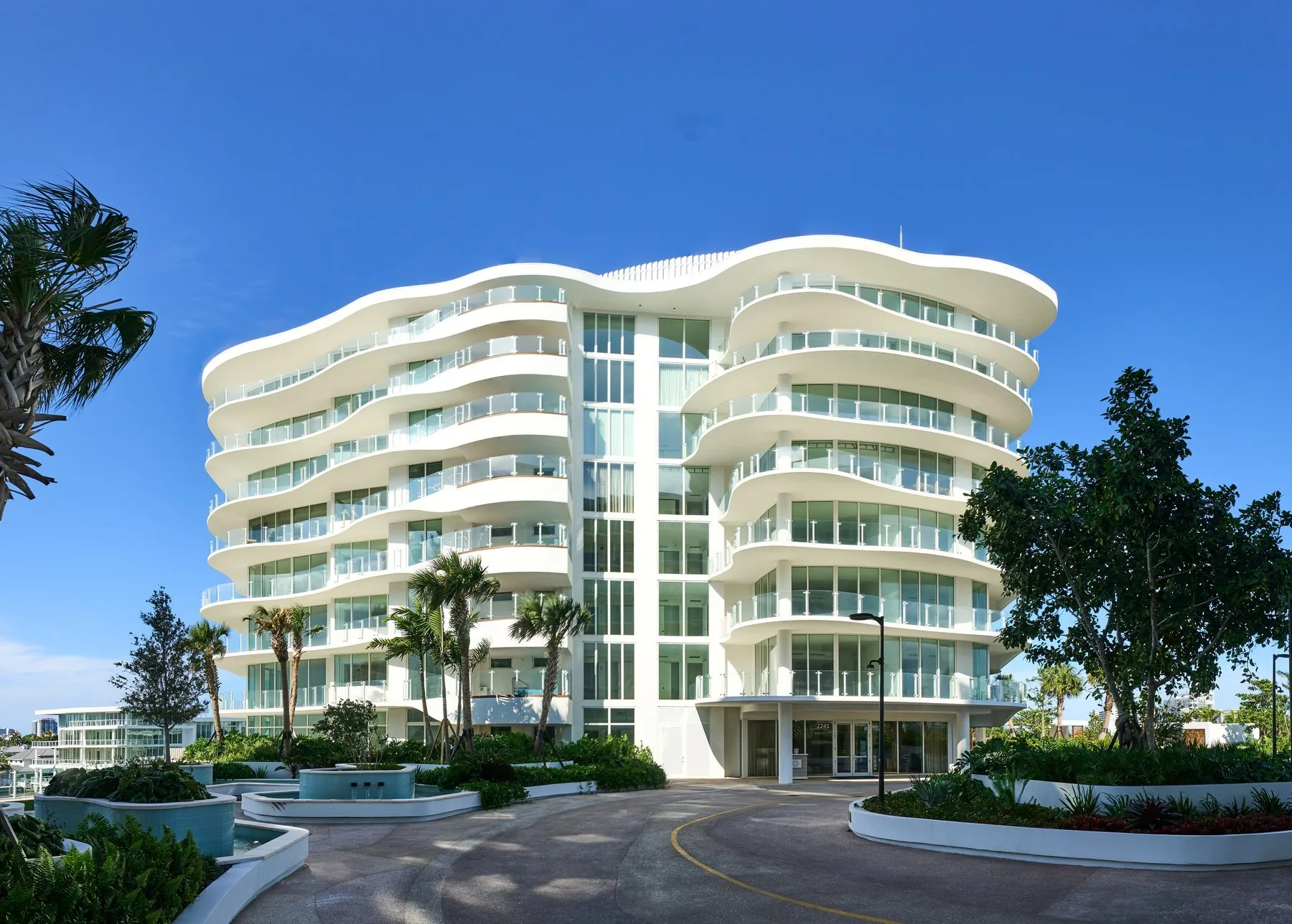 Panoramic marina and resort view