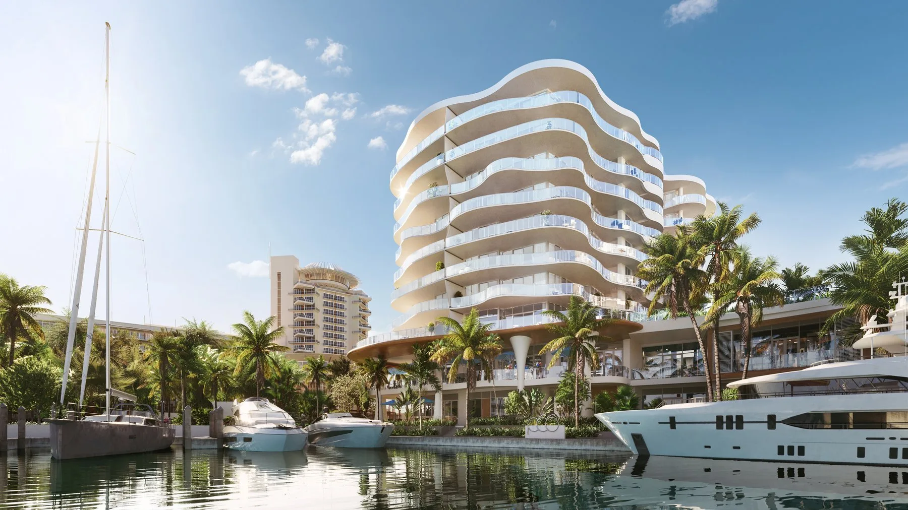 Azul tower from the 164-slip marina