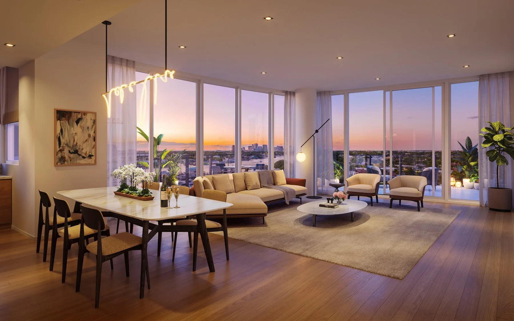 Azul great room with ocean views