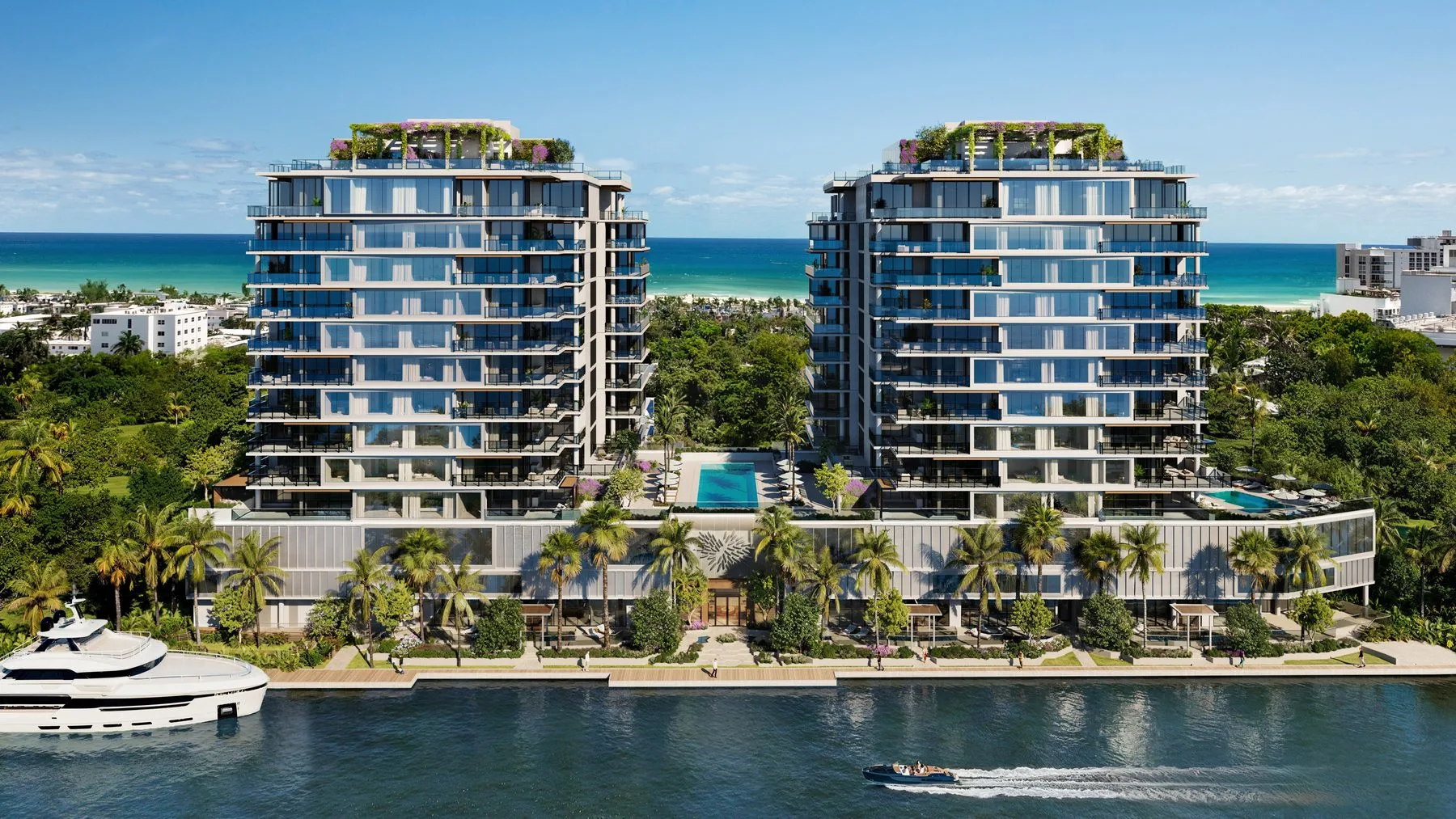 The Ritz-Carlton Residences Fort Lauderdale Beach aerial rendering