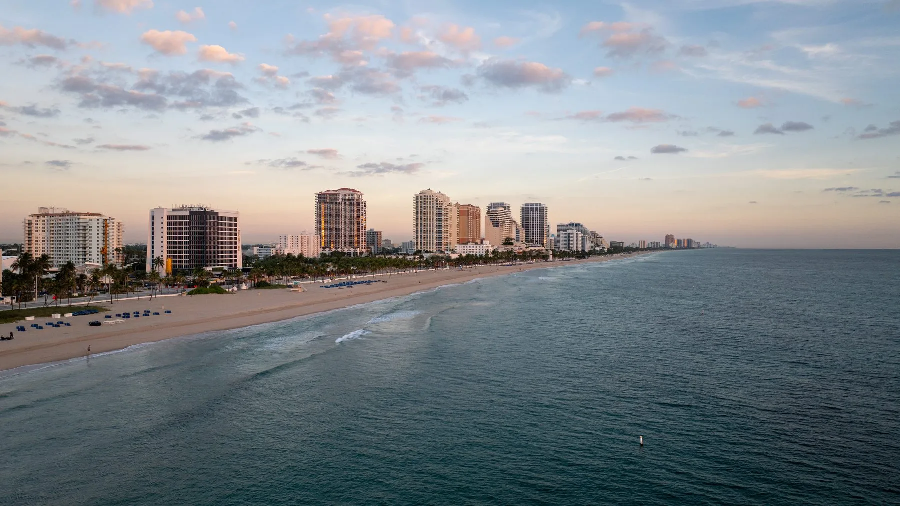 Fort Lauderdale Beach coastline aerial