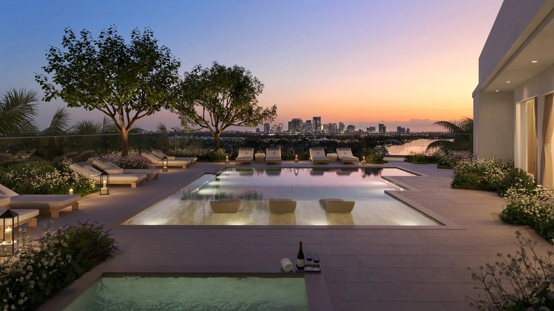 Rooftop pool overlooking the ocean