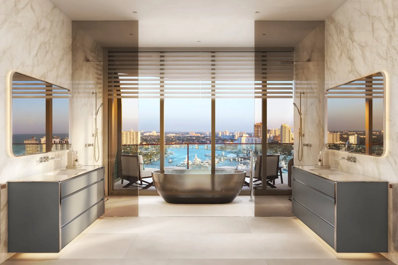Riva Residenze — Primary Spa Bath with Freestanding Tub