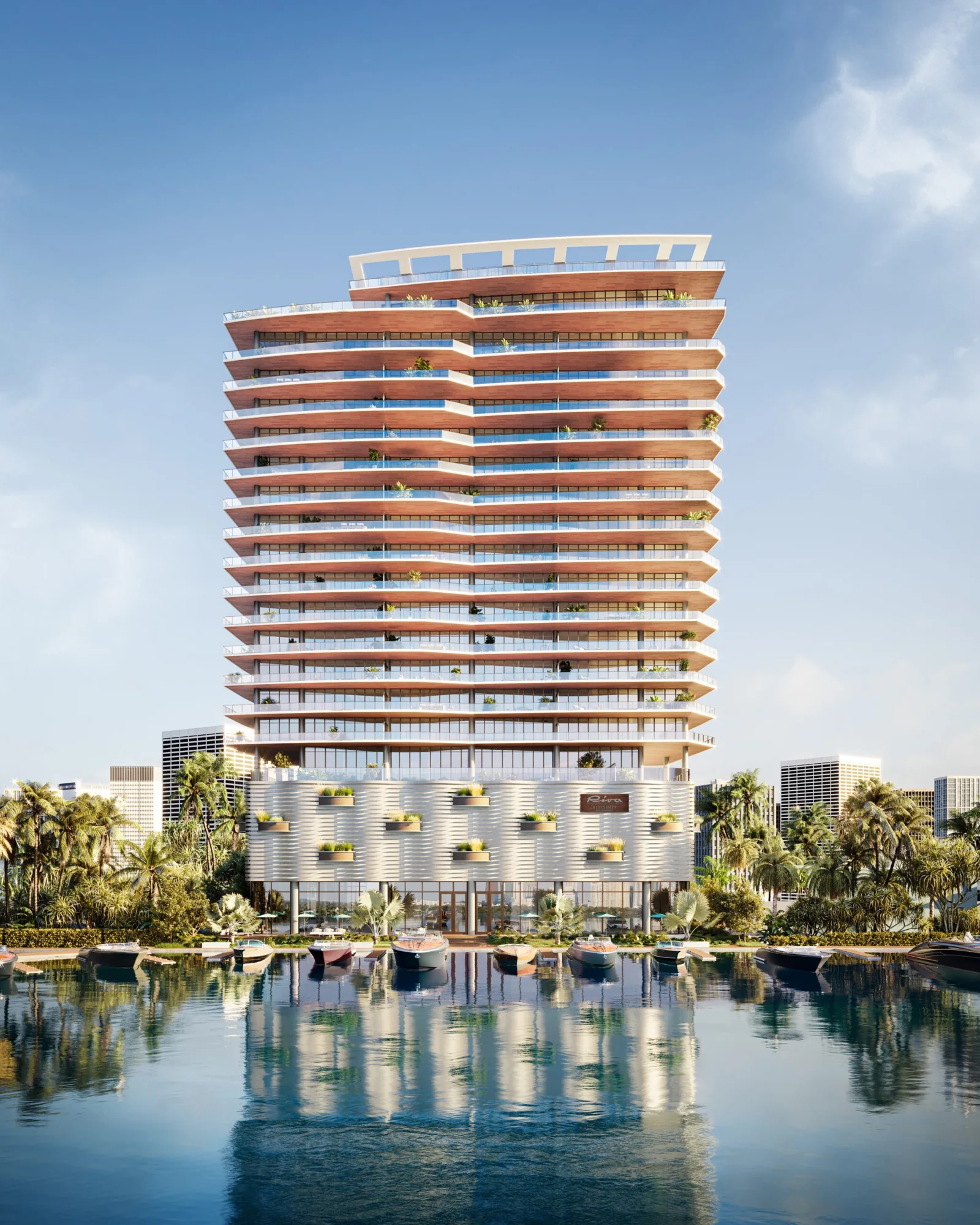 Riva Residenze — Tower rendering on the Intracoastal