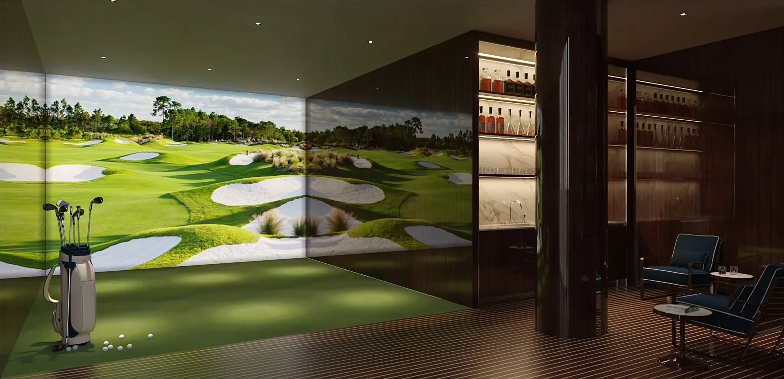 Riva Residenze — Golf Simulator on 20th Floor