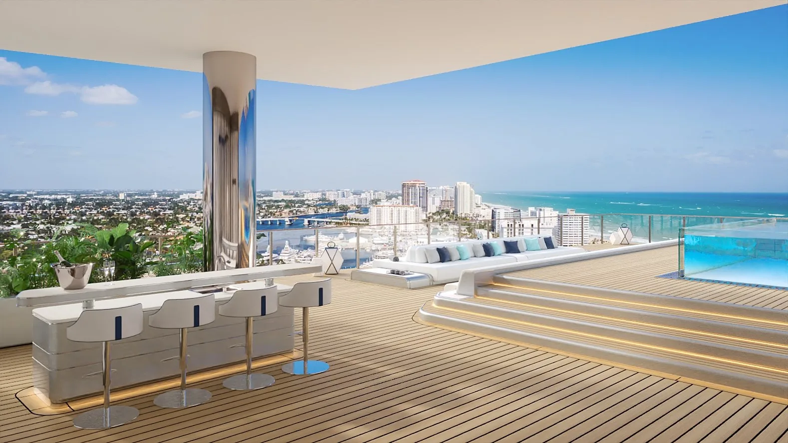 Riva Residenze — 50-Foot Rooftop Infinity Pool with Ocean Views