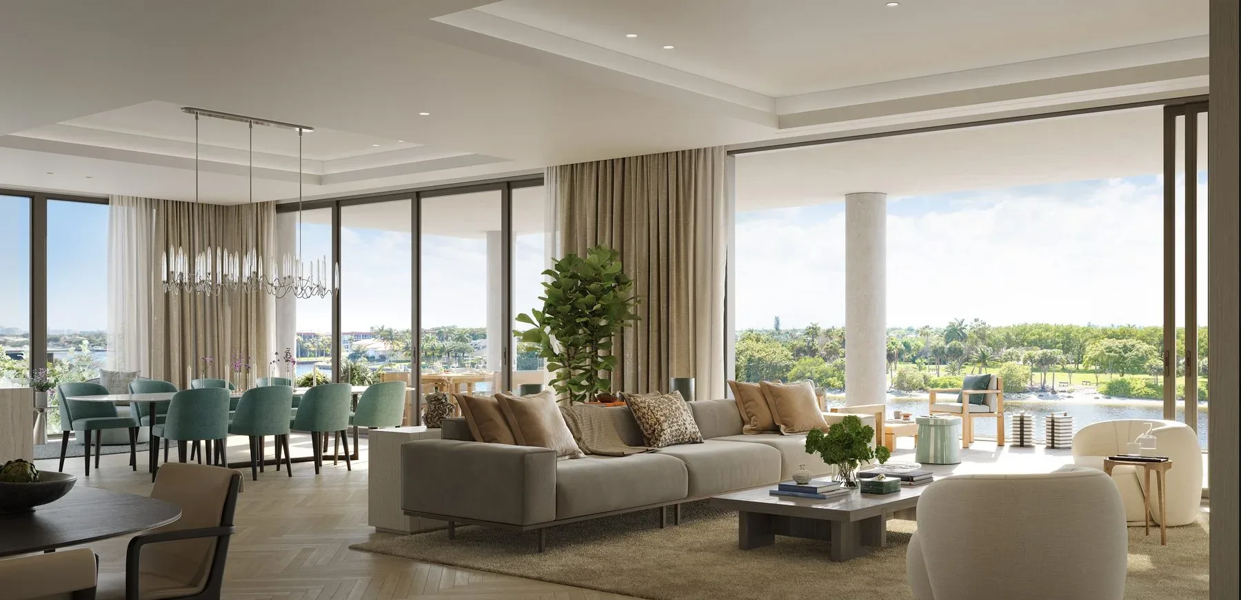 Rosewood Residences — great room with Intracoastal view