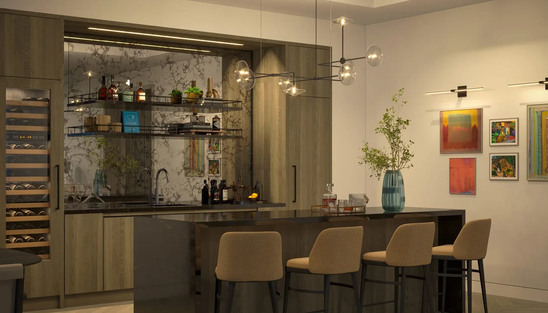 Rosewood Residences — home bar