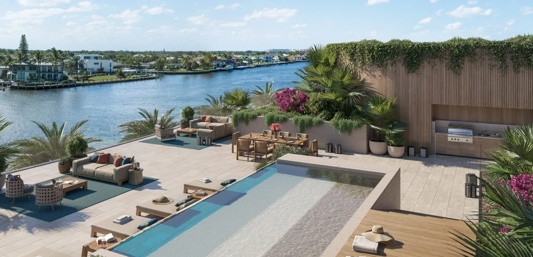 Rosewood Residences — rooftop Intracoastal terrace