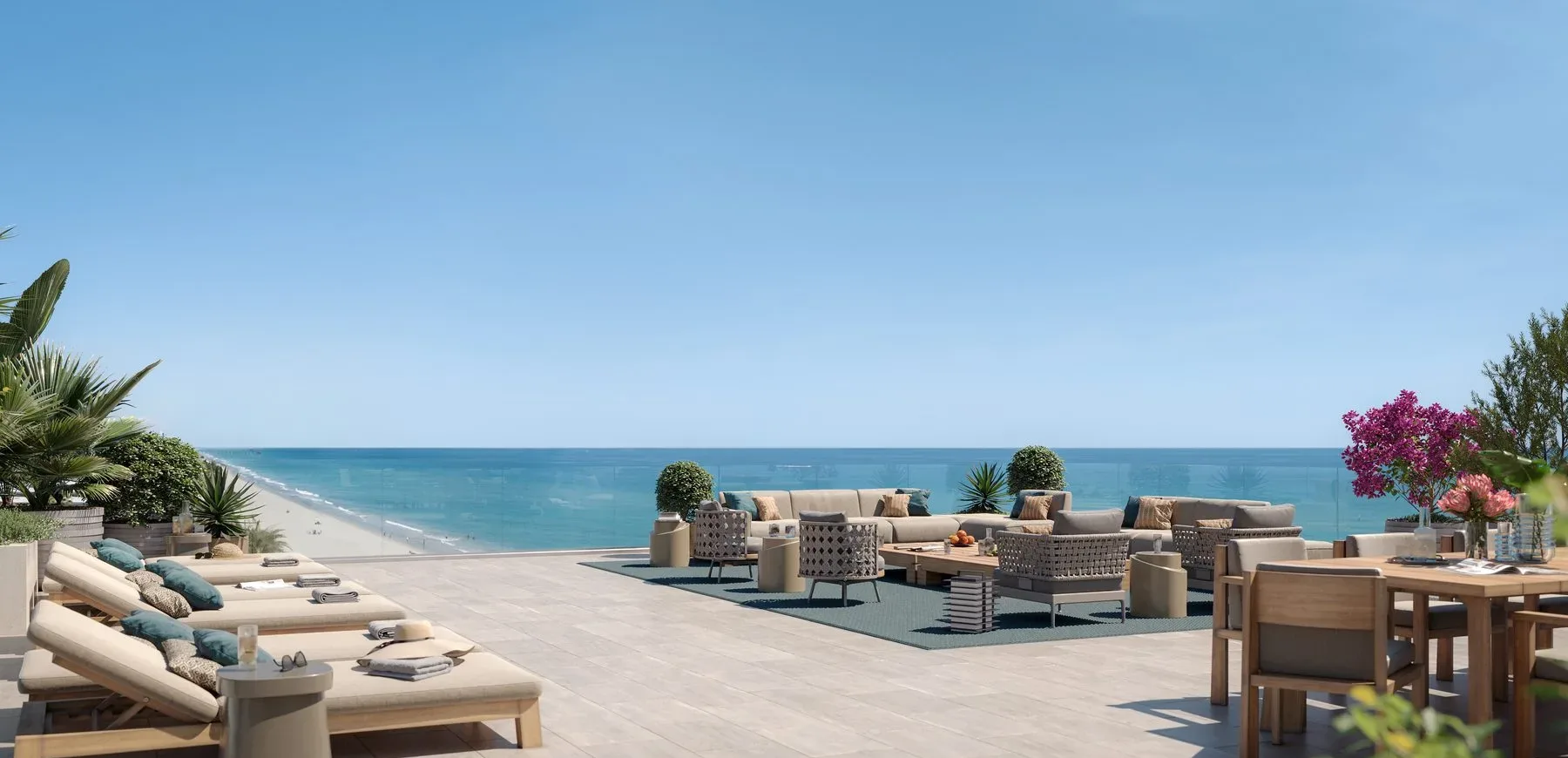 Rosewood Residences — rooftop ocean terrace