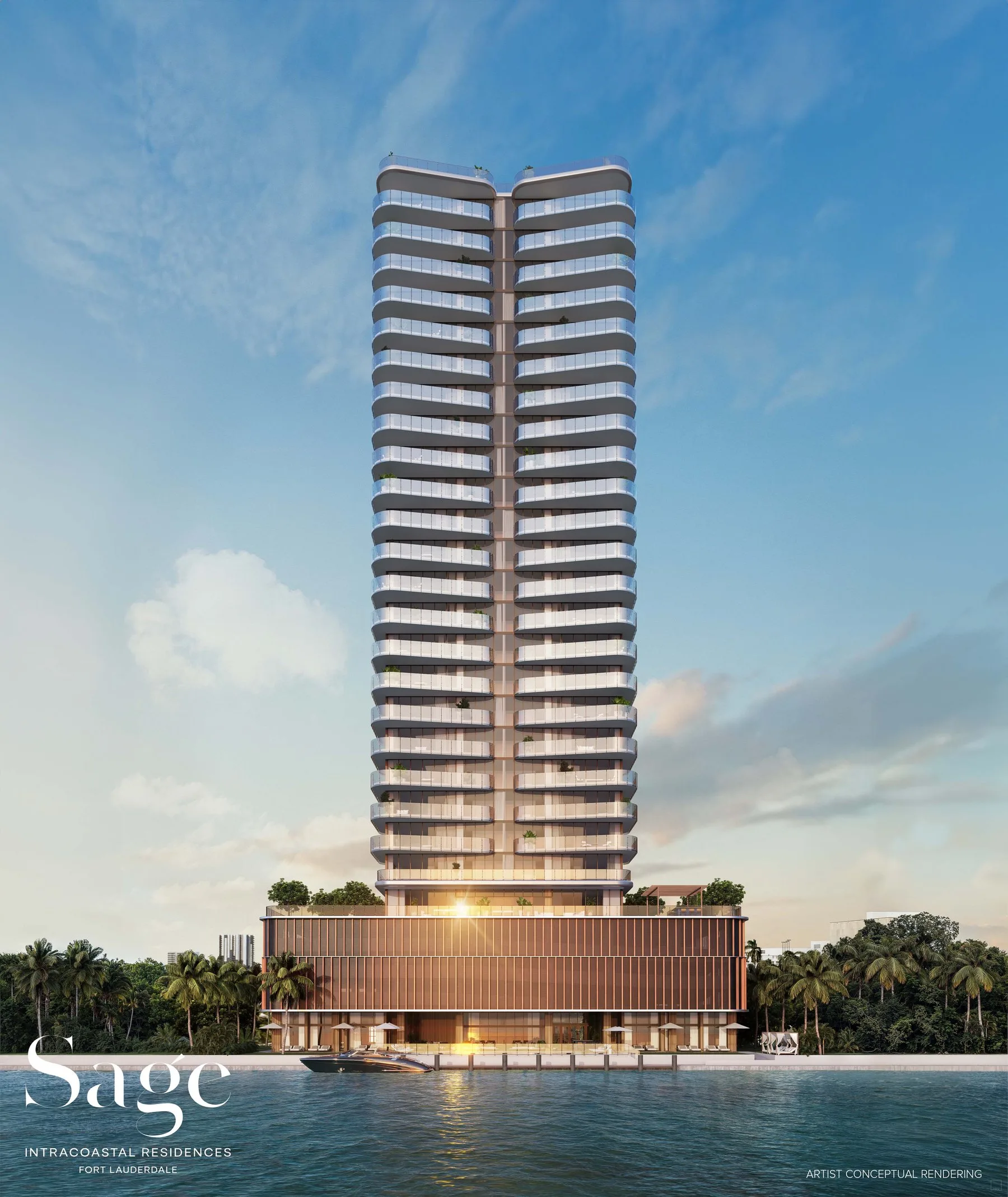 Sage Intracoastal Residences waterfront rendering
