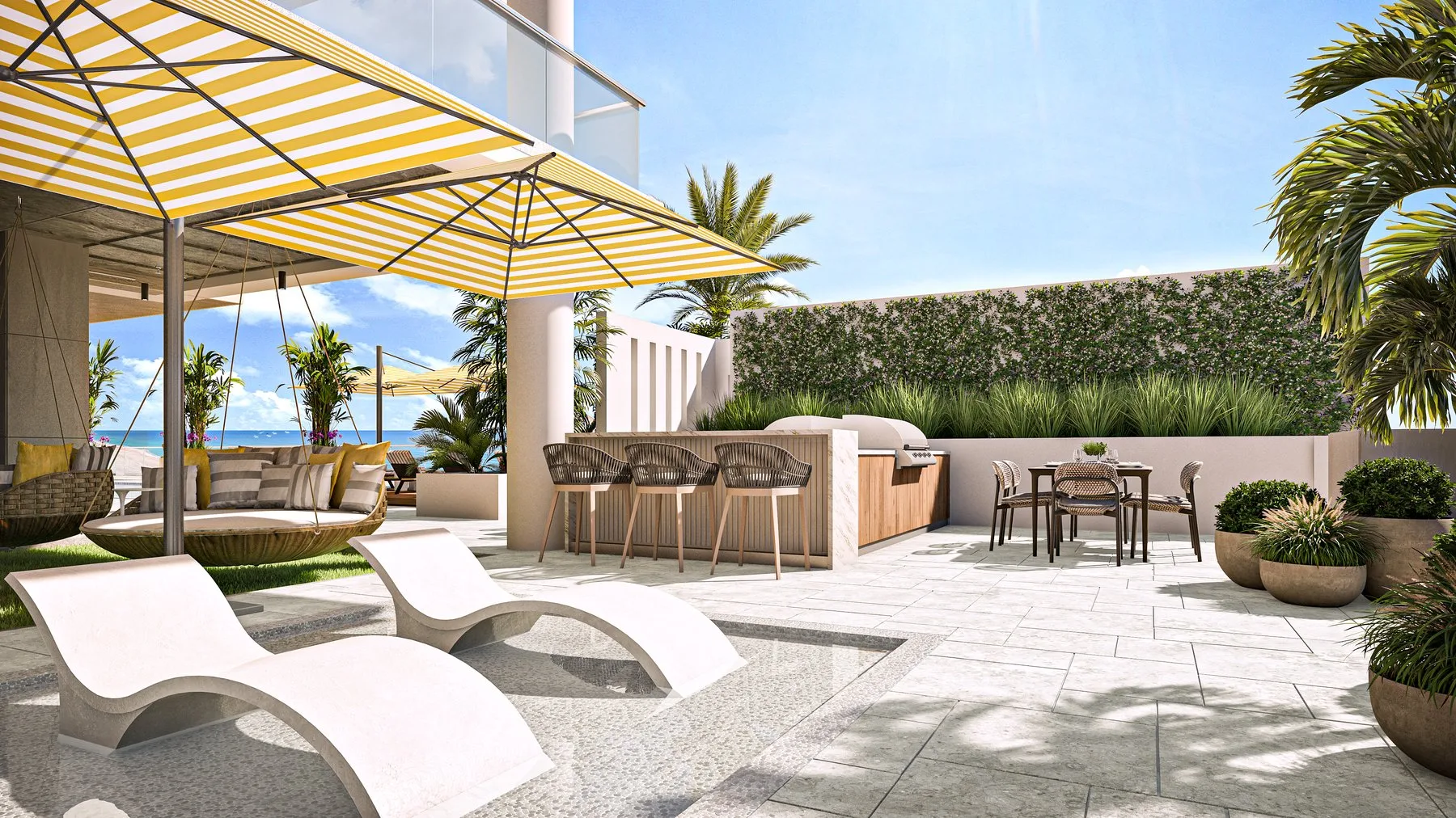 Salato pool deck Viking BBQ
