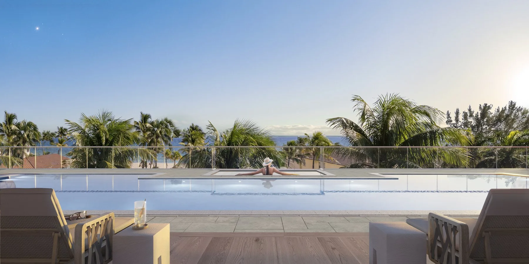 Salato pool view with ocean