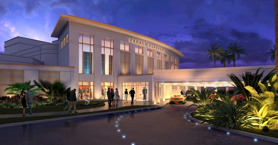 The Parker Playhouse exterior at evening