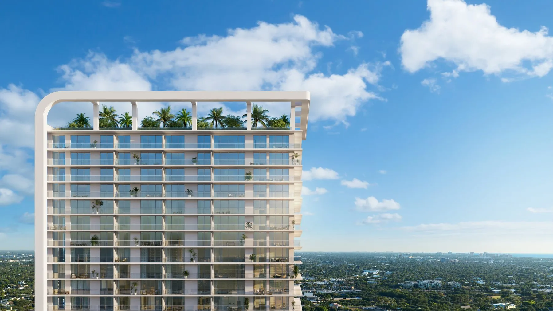 Viceroy Residences — Building crown detail with rooftop terraces