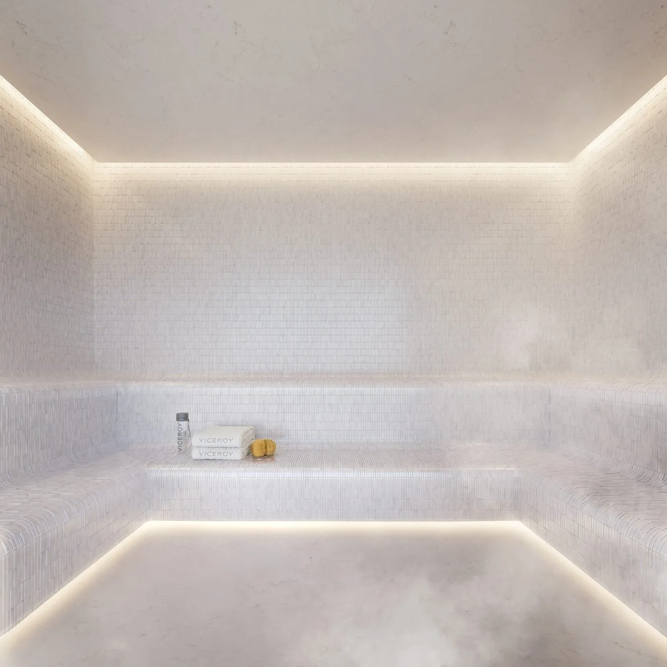 Viceroy Residences — Marble steam room in the spa suite