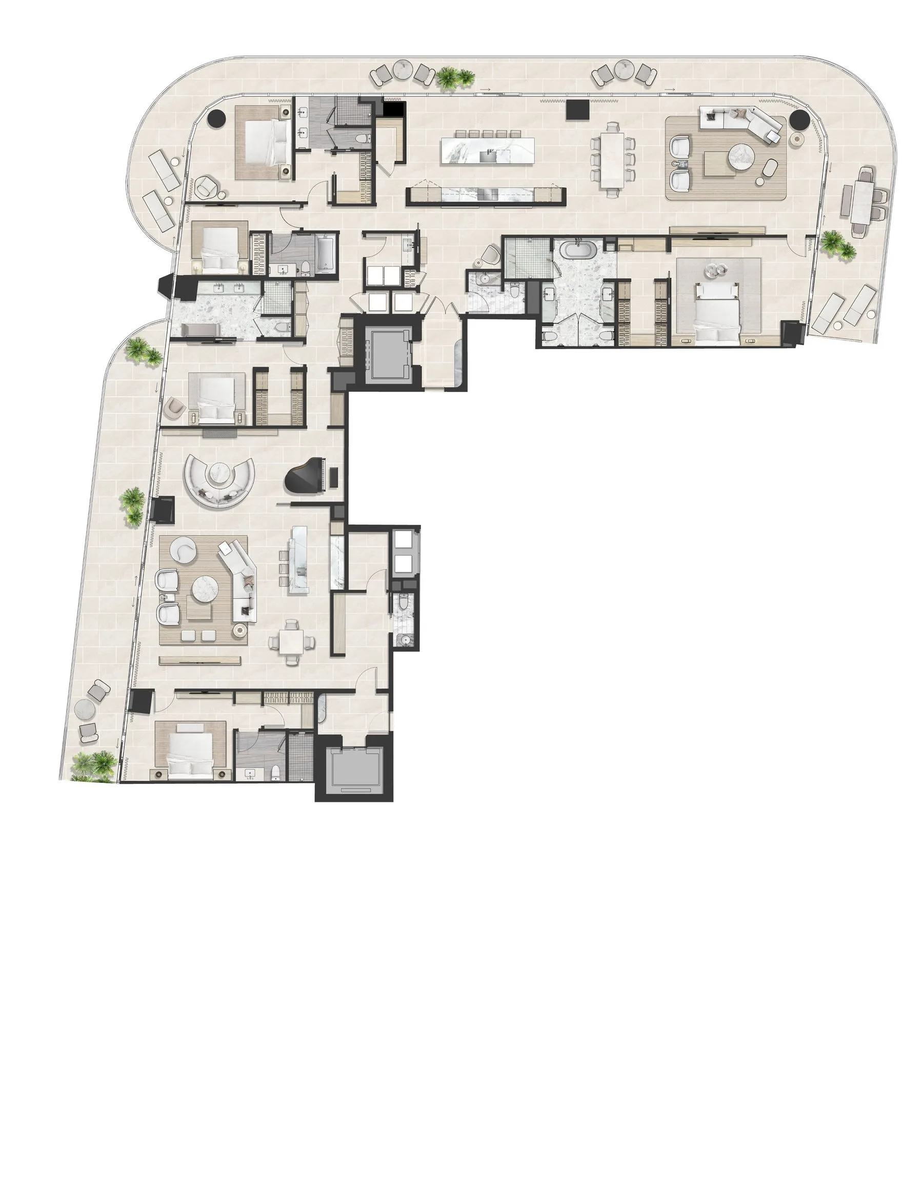 Custom 5-Bedroom Floor Plan