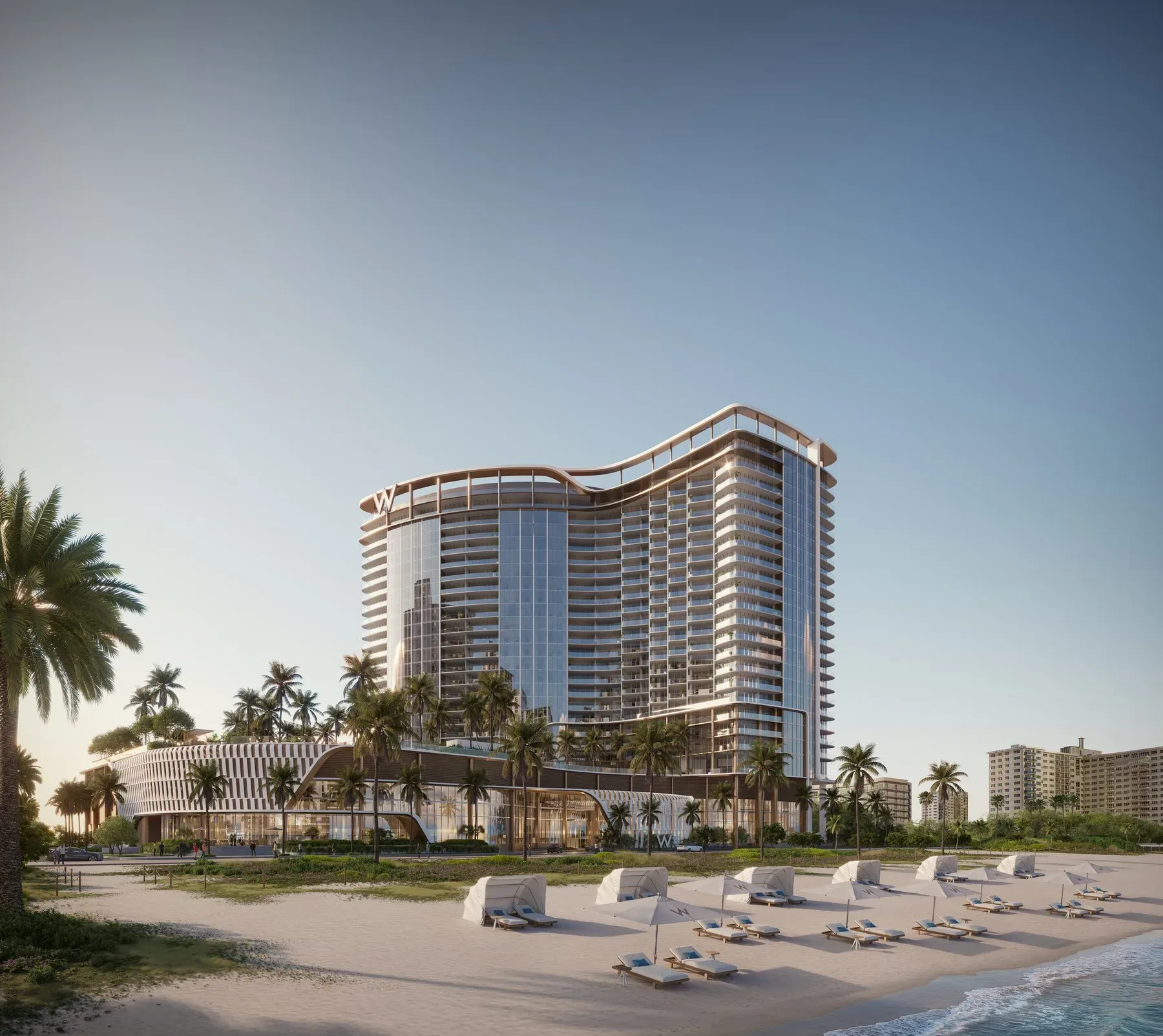 Pompano Beach oceanfront near the Fishing Village — W Pompano Beach (rendering)
